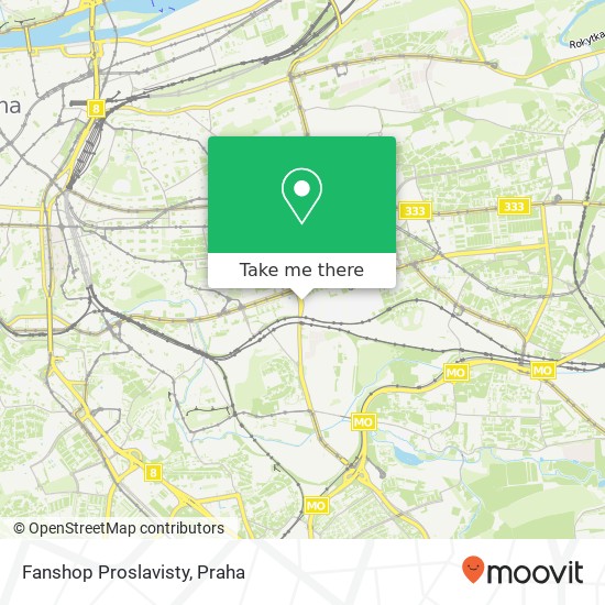 Fanshop Proslavisty, U Slavie 100 00 Praha mapa