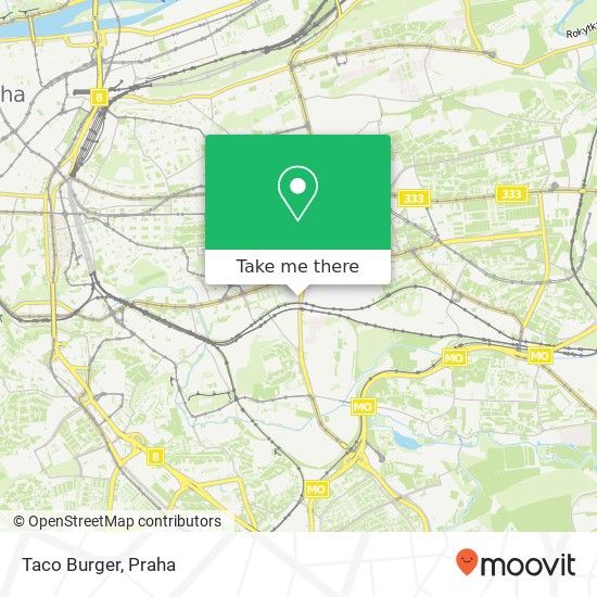 Taco Burger, U Slavie 1527 / 3 100 00 Praha mapa