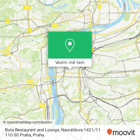 Buta Restaurant and Lounge, Navrátilova 1421 / 11 110 00 Praha mapa