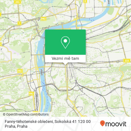 Fanny-těhotenské oblečení, Sokolská 41 120 00 Praha mapa