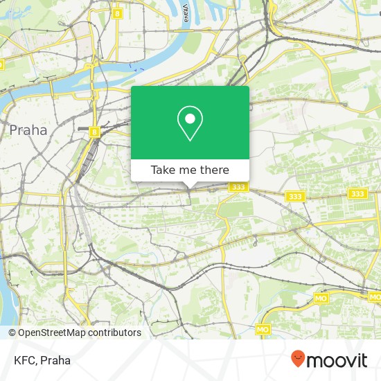 KFC, Vinohradská 151 130 00 Praha mapa