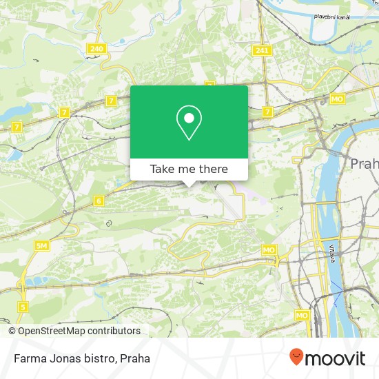 Farma Jonas bistro, Šlikova 293 / 27 169 00 Praha mapa
