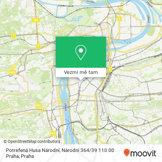 Potrefená Husa Národní, Národní 364 / 39 110 00 Praha mapa