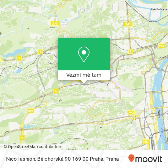 Nico fashion, Bělohorská 90 169 00 Praha mapa