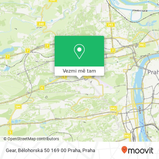 Gear, Bělohorská 50 169 00 Praha mapa