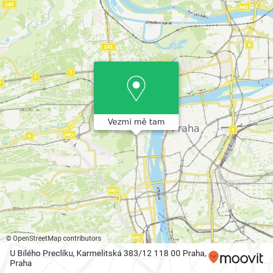 U Bílého Preclíku, Karmelitská 383 / 12 118 00 Praha mapa