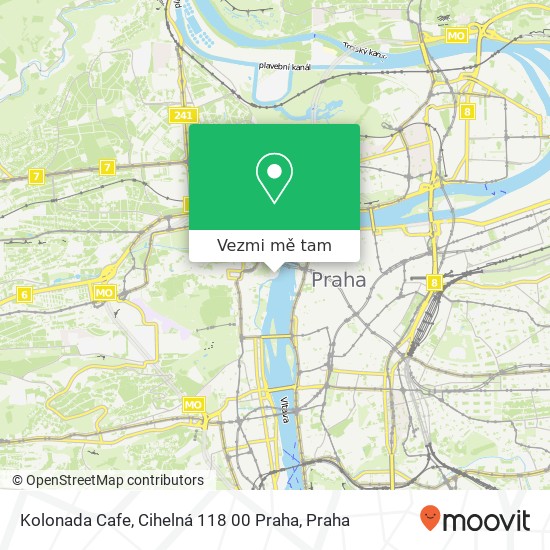 Kolonada Cafe, Cihelná 118 00 Praha mapa