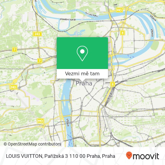 LOUIS VUITTON, Pařížská 3 110 00 Praha mapa