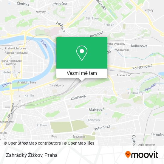 Zahrádky Žižkov mapa