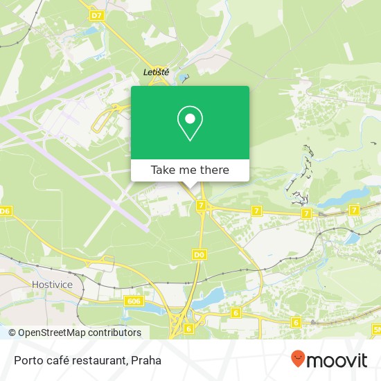 Porto café restaurant, K Letišti 1019 / 6 161 00 Praha mapa