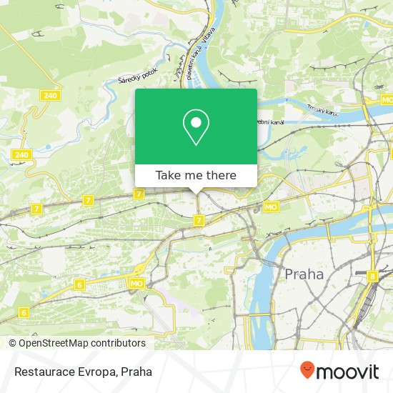 Restaurace Evropa, Vítězné náměstí 4 160 00 Praha mapa