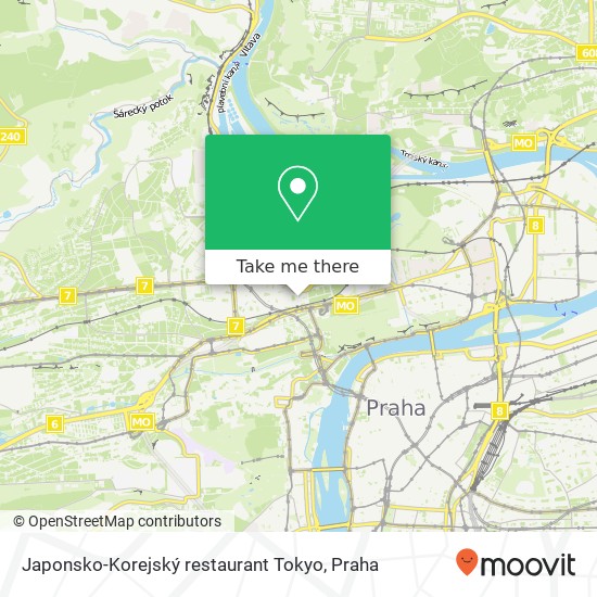 Japonsko-Korejský restaurant Tokyo, Srbská 2 160 00 Praha mapa