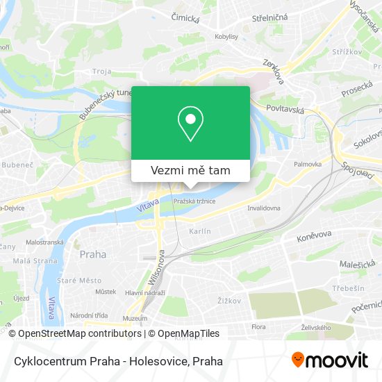 Cyklocentrum Praha - Holesovice mapa