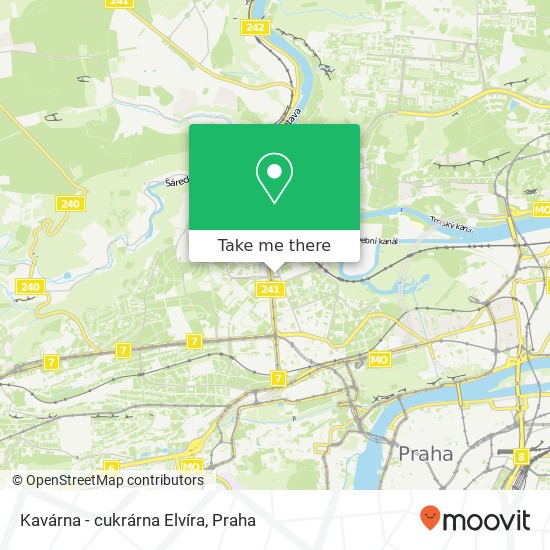 Kavárna - cukrárna Elvíra, Zelená 744 / 4 160 00 Praha mapa