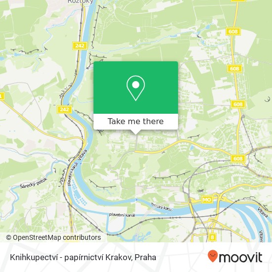 Knihkupectví - papírnictví Krakov mapa