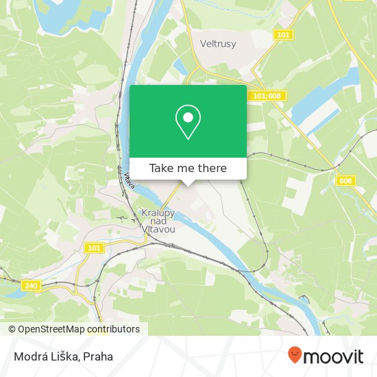 Modrá Liška, Vodárenská 381 278 01 Kralupy nad Vltavou mapa