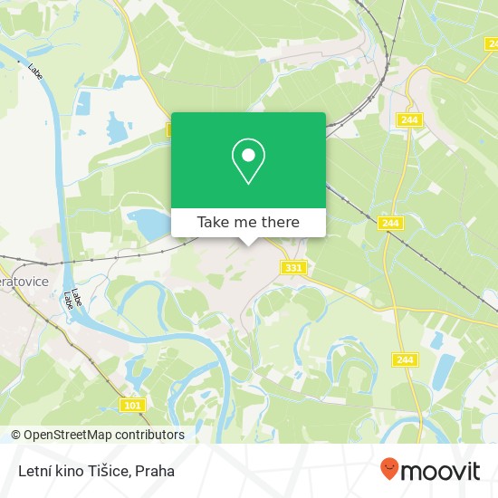 Letní kino Tišice mapa