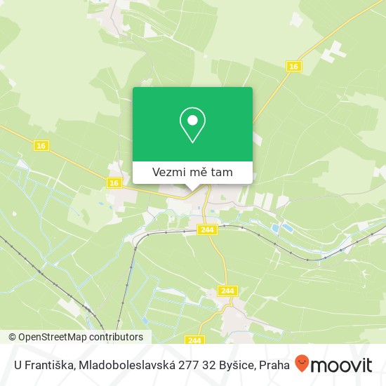 U Františka, Mladoboleslavská 277 32 Byšice mapa