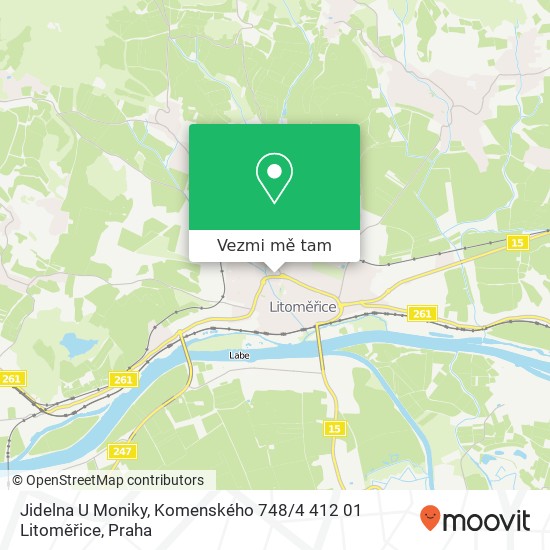 Jidelna U Moniky, Komenského 748 / 4 412 01 Litoměřice mapa