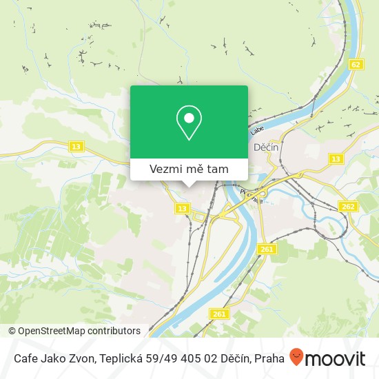 Cafe Jako Zvon, Teplická 59 / 49 405 02 Děčín mapa