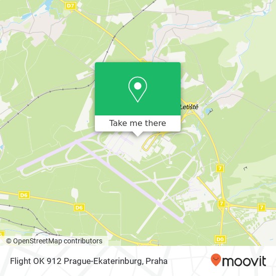 Flight OK 912 Prague-Ekaterinburg mapa