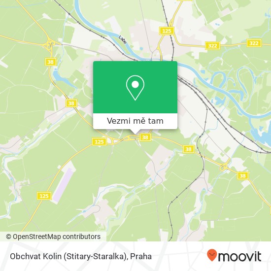 Obchvat Kolin (Stitary-Staralka) mapa