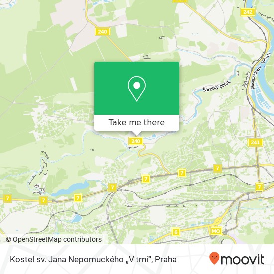 Kostel sv. Jana Nepomuckého „V trní“ mapa