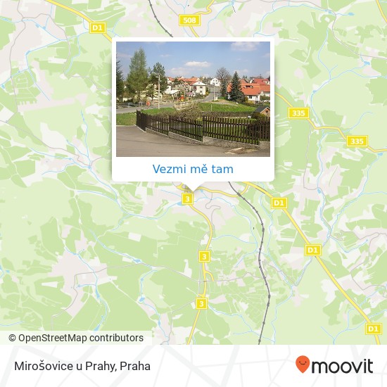Mirošovice u Prahy mapa