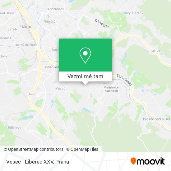 Vesec - Liberec XXV mapa