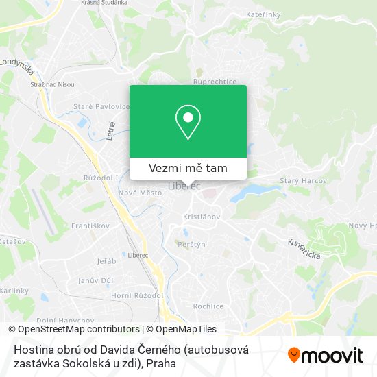Hostina obrů od Davida Černého (autobusová zastávka Sokolská u zdi) mapa