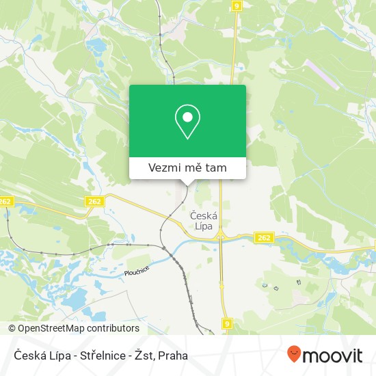 Česká Lípa - Střelnice - Žst mapa