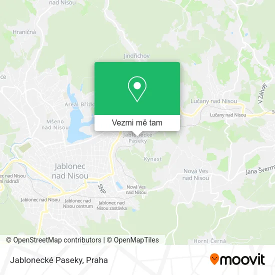 Jablonecké Paseky mapa