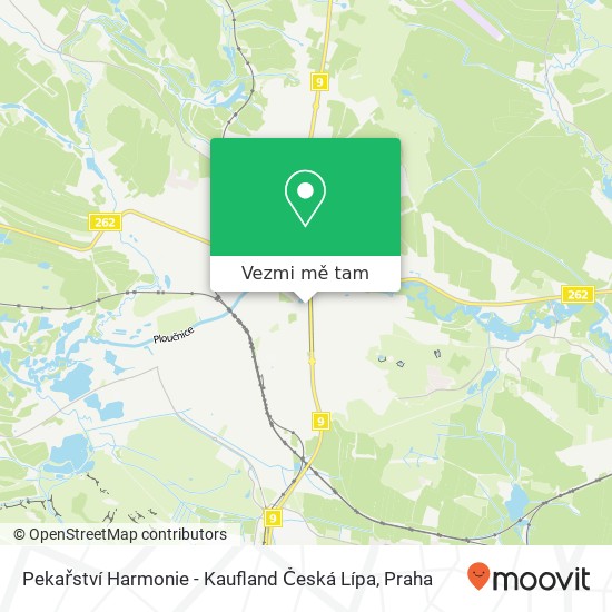 Pekařství Harmonie - Kaufland Česká Lípa mapa