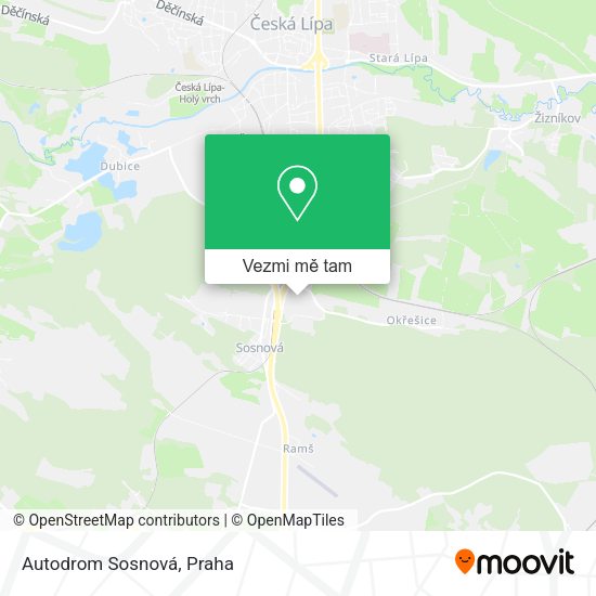 Autodrom Sosnová mapa