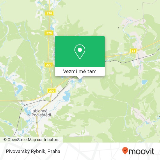 Pivovarský Rybník mapa