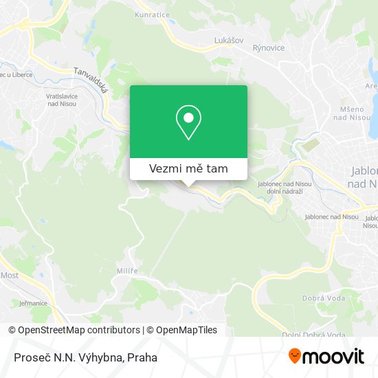 Proseč N.N. Výhybna mapa