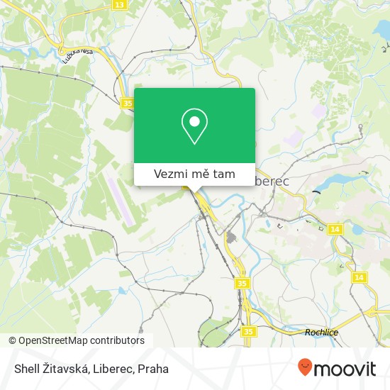 Shell Žitavská, Liberec mapa