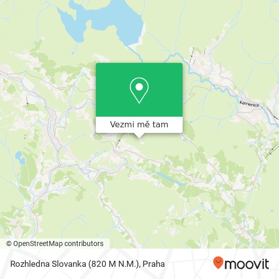 Rozhledna Slovanka (820 M N.M.) mapa