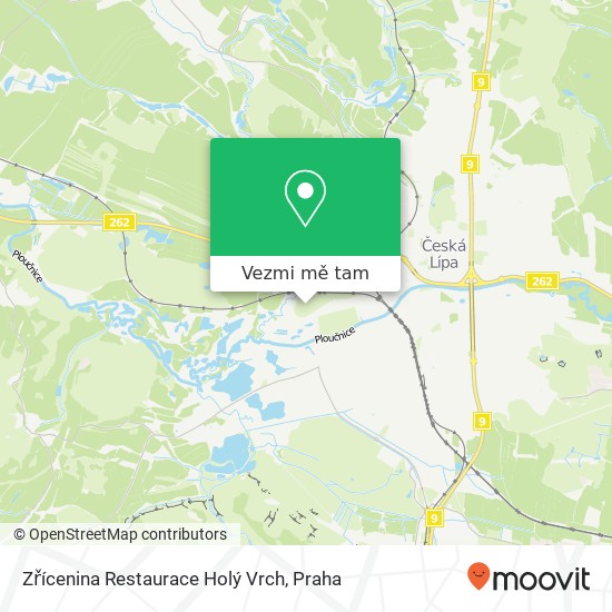 Zřícenina Restaurace Holý Vrch mapa