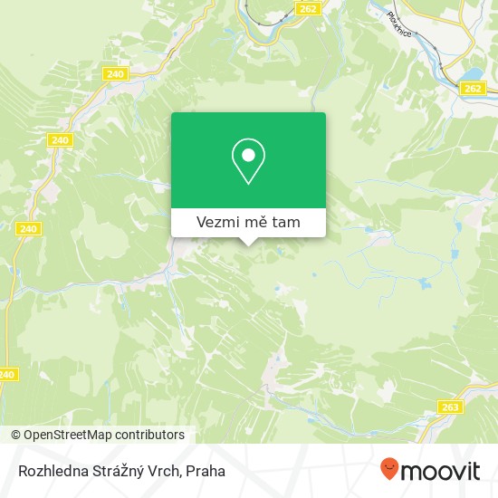 Rozhledna Strážný Vrch mapa