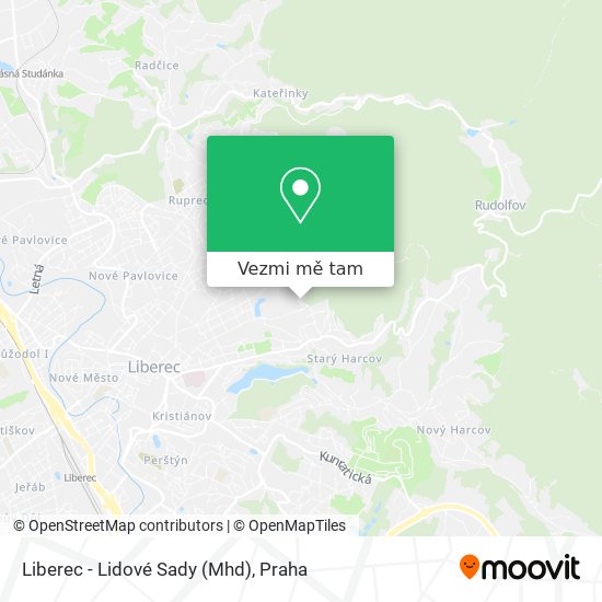 Liberec - Lidové Sady (Mhd) mapa