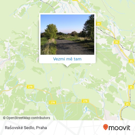 Rašovské Sedlo mapa