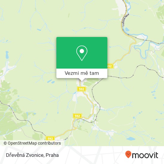 Dřevěná Zvonice mapa