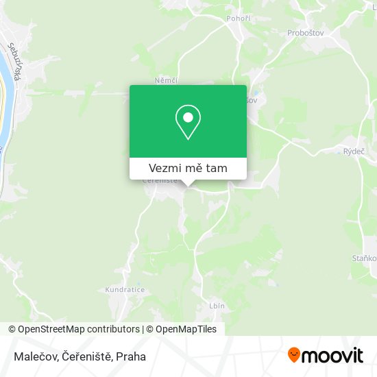 Malečov, Čeřeniště mapa