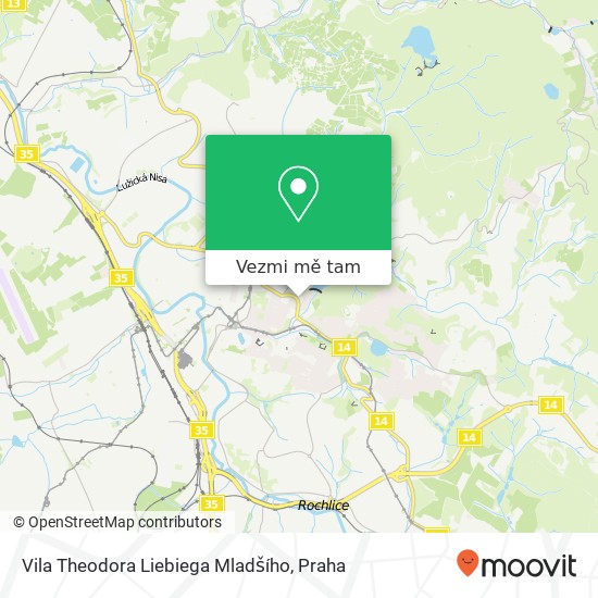 Vila Theodora Liebiega Mladšího mapa