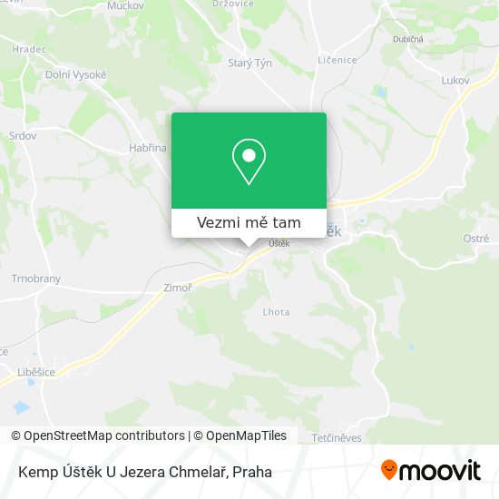 Kemp Úštěk U Jezera Chmelař mapa