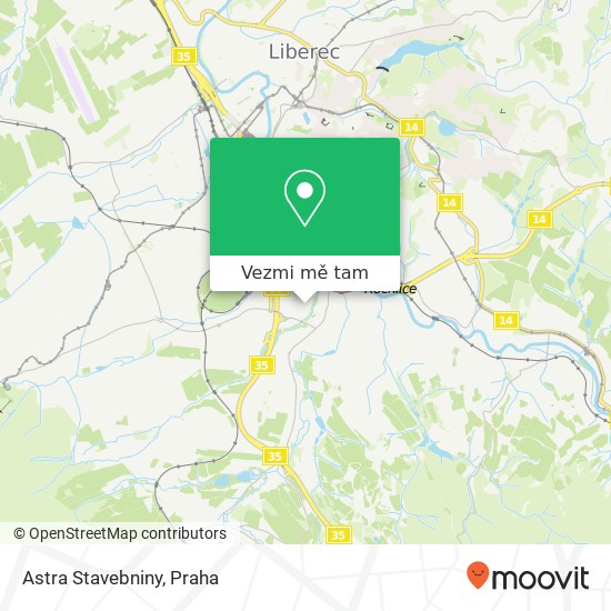 Astra Stavebniny mapa