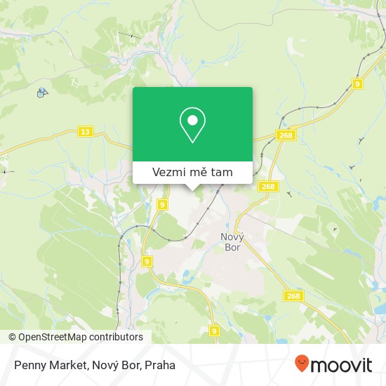 Penny Market, Nový Bor mapa
