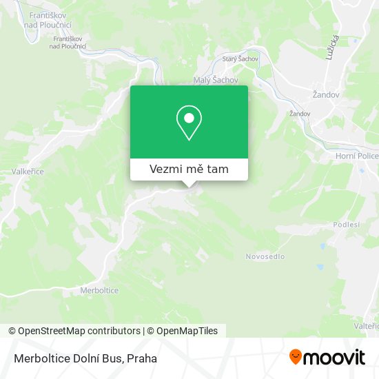 Merboltice Dolní Bus mapa