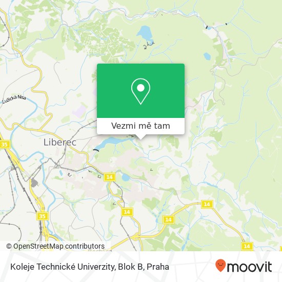 Koleje Technické Univerzity, Blok B mapa